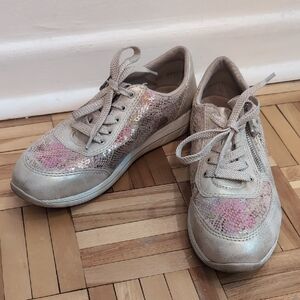 Rieker N1112 Women's Sneakers in Gold and Pink Size 38
